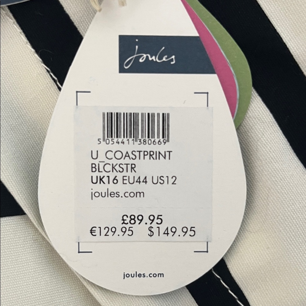 Joules Women's Black and White Striped Raincoat - Picture 5 of 5